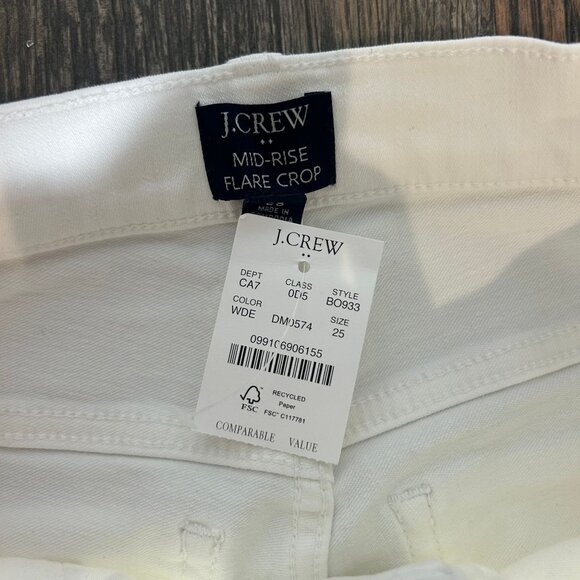 J. Crew Factory Flare Crop Jean White Size 25 NWT BO933 - Picture 4 of 6